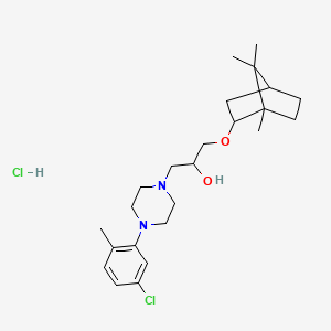 molecular formula C24H38Cl2N2O2 B2484092 1-(4-(5-chloro-2-methylphenyl)piperazin-1-yl)-3-(((1S,4R)-1,7,7-trimethylbicyclo[2.2.1]heptan-2-yl)oxy)propan-2-ol hydrochloride CAS No. 1217808-08-6