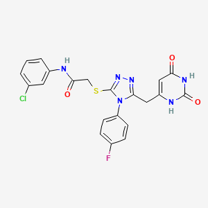 molecular formula C21H16ClFN6O3S B2484096 N-(3-chlorophenyl)-2-[[5-[(2,4-dioxo-1H-pyrimidin-6-yl)methyl]-4-(4-fluorophenyl)-1,2,4-triazol-3-yl]sulfanyl]acetamide CAS No. 852154-12-2