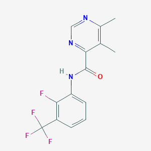 molecular formula C14H11F4N3O B2484104 N-[2-fluoro-3-(trifluoromethyl)phenyl]-5,6-dimethylpyrimidine-4-carboxamide CAS No. 2415634-49-8