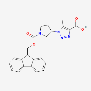 molecular formula C23H22N4O4 B2484111 1-(1-{[(9H-fluoren-9-yl)methoxy]carbonyl}pyrrolidin-3-yl)-5-methyl-1H-1,2,3-triazole-4-carboxylic acid CAS No. 2138267-67-9