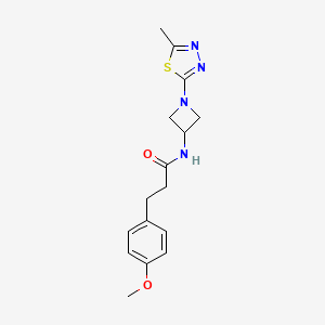 molecular formula C16H20N4O2S B2484112 3-(4-Methoxyphenyl)-N-[1-(5-methyl-1,3,4-thiadiazol-2-yl)azetidin-3-yl]propanamide CAS No. 2415469-24-6