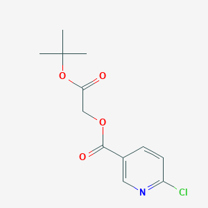 molecular formula C12H14ClNO4 B2484116 Tert-butyl 2-(6-chloropyridine-3-carbonyloxy)acetate CAS No. 1797815-77-0