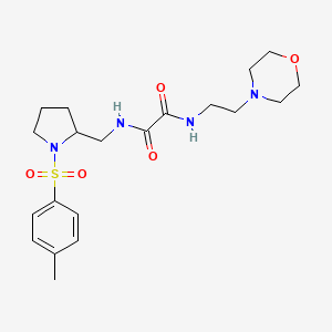 molecular formula C20H30N4O5S B2484118 N1-(2-吗啉基乙基)-N2-((1-对甲苯磺酰吡咯烷-2-基)甲基)草酰胺 CAS No. 877817-18-0
