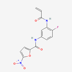 N-[4-Fluoro-3-(prop-2-enoylamino)phenyl]-5-nitrofuran-2-carboxamide