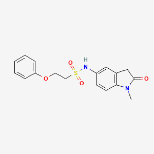 molecular formula C17H18N2O4S B2484125 N-(1-甲基-2-氧代吲哚-5-基)-2-苯氧基乙烷磺酰胺 CAS No. 1428378-64-6