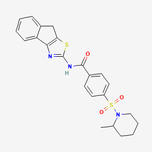 molecular formula C23H23N3O3S2 B2484126 N-(8H-indeno[1,2-d]thiazol-2-yl)-4-((2-methylpiperidin-1-yl)sulfonyl)benzamide CAS No. 442557-27-9