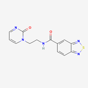 molecular formula C13H11N5O2S B2484127 N-(2-(2-oxopyrimidin-1(2H)-yl)ethyl)benzo[c][1,2,5]thiadiazole-5-carboxamide CAS No. 2176269-99-9