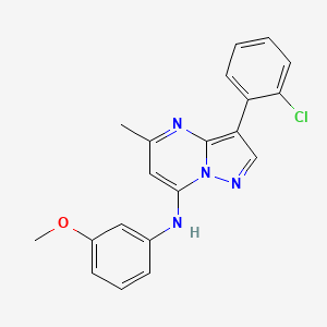 molecular formula C20H17ClN4O B2484128 3-(2-chlorophenyl)-N-(3-methoxyphenyl)-5-methylpyrazolo[1,5-a]pyrimidin-7-amine CAS No. 890636-13-2