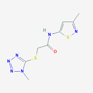 molecular formula C8H10N6OS2 B2484131 2-((1-methyl-1H-tetrazol-5-yl)thio)-N-(3-methylisothiazol-5-yl)acetamide CAS No. 1226439-46-8