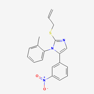 molecular formula C19H17N3O2S B2484132 2-(allylthio)-5-(3-nitrophenyl)-1-(o-tolyl)-1H-imidazole CAS No. 1235221-96-1