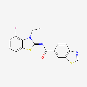 molecular formula C17H12FN3OS2 B2484133 (Z)-N-(3-ethyl-4-fluorobenzo[d]thiazol-2(3H)-ylidene)benzo[d]thiazole-6-carboxamide CAS No. 1004366-30-6