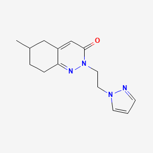 molecular formula C14H18N4O B2484136 6-methyl-2-[2-(1H-pyrazol-1-yl)ethyl]-2,3,5,6,7,8-hexahydrocinnolin-3-one CAS No. 2201692-15-9