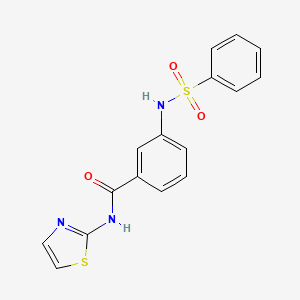molecular formula C16H13N3O3S2 B2484137 3-(benzenesulfonamido)-N-(1,3-thiazol-2-yl)benzamide CAS No. 898421-71-1