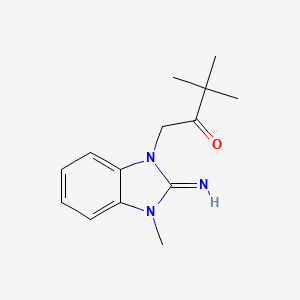 molecular formula C14H20BrN3O B2484139 1-(2-Imino-3-methyl-2,3-dihydro-1H-benzimidazol-1-YL)-3,3-dimethylbutan-2-one CAS No. 487006-10-0