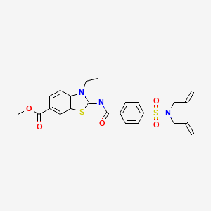 molecular formula C24H25N3O5S2 B2484142 (Z)-methyl 2-((4-(N,N-diallylsulfamoyl)benzoyl)imino)-3-ethyl-2,3-dihydrobenzo[d]thiazole-6-carboxylate CAS No. 850909-33-0