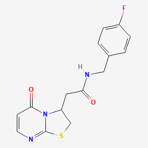 molecular formula C15H14FN3O2S B2484146 N-(4-fluorobenzyl)-2-(5-oxo-3,5-dihydro-2H-thiazolo[3,2-a]pyrimidin-3-yl)acetamide CAS No. 953259-65-9