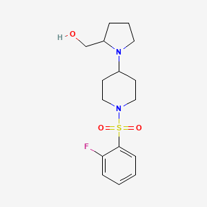 molecular formula C16H23FN2O3S B2484151 (1-(1-((2-Fluorophenyl)sulfonyl)piperidin-4-yl)pyrrolidin-2-yl)methanol CAS No. 1448075-37-3