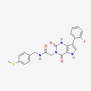 molecular formula C22H19FN4O3S B2484153 2-(7-(2-fluorophenyl)-2,4-dioxo-1H-pyrrolo[3,2-d]pyrimidin-3(2H,4H,5H)-yl)-N-(4-(methylthio)benzyl)acetamide CAS No. 1115372-18-3