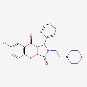 molecular formula C22H20ClN3O4 B2484156 7-Chloro-2-(2-morpholinoethyl)-1-(pyridin-2-yl)-1,2-dihydrochromeno[2,3-c]pyrrole-3,9-dione CAS No. 874397-50-9