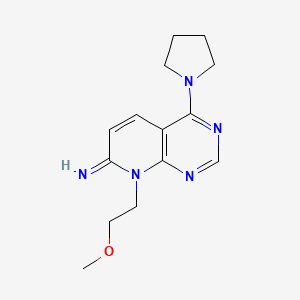 molecular formula C14H19N5O B2484157 8-(2-methoxyethyl)-4-(pyrrolidin-1-yl)pyrido[2,3-d]pyrimidin-7(8H)-imine CAS No. 2034375-17-0