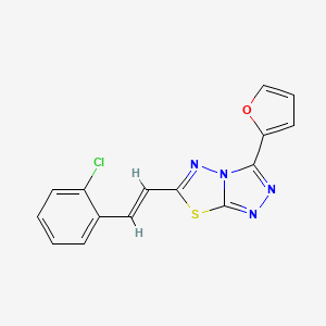 molecular formula C15H9ClN4OS B2484161 (E)-6-(2-chlorostyryl)-3-(furan-2-yl)-[1,2,4]triazolo[3,4-b][1,3,4]thiadiazole CAS No. 890598-15-9