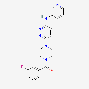 molecular formula C20H19FN6O B2484164 (3-氟苯基)(4-(6-(吡啶-3-基氨基)吡啶并[1,2-c][1,2,4]三唑-3-基)哌嗪-1-基)甲酮 CAS No. 1021073-25-5