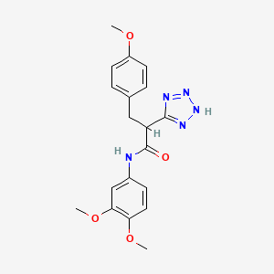 molecular formula C19H21N5O4 B2484165 N-(3,4-二甲氧基苯基)-3-(4-甲氧基苯基)-2-(2H-四唑-5-基)丙酰胺 CAS No. 483993-20-0