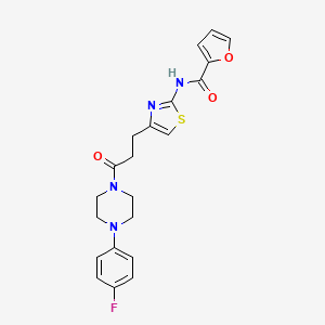 molecular formula C21H21FN4O3S B2484174 N-(4-(3-(4-(4-fluorophenyl)piperazin-1-yl)-3-oxopropyl)thiazol-2-yl)furan-2-carboxamide CAS No. 1021219-27-1