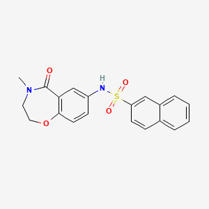 molecular formula C20H18N2O4S B2484176 N-(4-methyl-5-oxo-2,3,4,5-tetrahydrobenzo[f][1,4]oxazepin-7-yl)naphthalene-2-sulfonamide CAS No. 922112-05-8