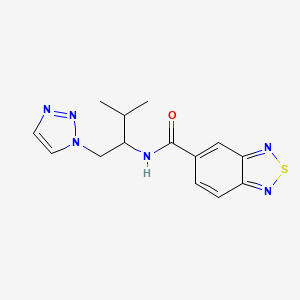 molecular formula C14H16N6OS B2484186 N-(3-methyl-1-(1H-1,2,3-triazol-1-yl)butan-2-yl)benzo[c][1,2,5]thiadiazole-5-carboxamide CAS No. 2034561-61-8