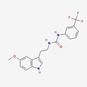 molecular formula C19H18F3N3O2 B2484190 N-[2-(5-methoxy-1H-indol-3-yl)ethyl]-N'-[3-(trifluoromethyl)phenyl]urea CAS No. 860786-99-8