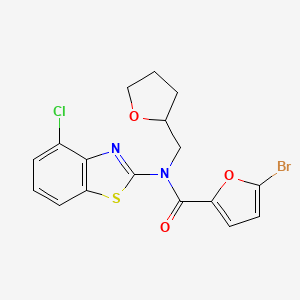 molecular formula C17H14BrClN2O3S B2484193 5-bromo-N-(4-chlorobenzo[d]thiazol-2-yl)-N-((tetrahydrofuran-2-yl)methyl)furan-2-carboxamide CAS No. 1171889-67-0
