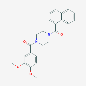 molecular formula C24H24N2O4 B248420 1-(3,4-Dimethoxybenzoyl)-4-(1-naphthoyl)piperazine 