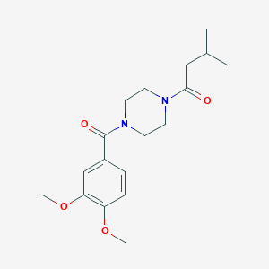 molecular formula C18H26N2O4 B248421 1-[4-(3,4-Dimethoxy-benzoyl)-piperazin-1-yl]-3-methyl-butan-1-one 