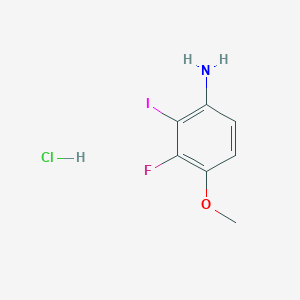 molecular formula C7H8ClFINO B2484224 3-Fluoro-2-iodo-4-methoxyaniline hydrochloride CAS No. 1955540-52-9