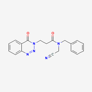 molecular formula C19H17N5O2 B2484238 N-benzyl-N-(cyanomethyl)-3-(4-oxo-3,4-dihydro-1,2,3-benzotriazin-3-yl)propanamide CAS No. 1252513-14-6