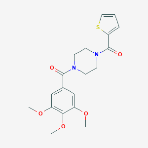 molecular formula C19H22N2O5S B248425 [4-(Thiophene-2-carbonyl)-piperazin-1-yl]-(3,4,5-trimethoxy-phenyl)-methanone 