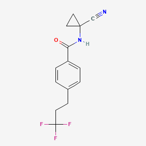 molecular formula C14H13F3N2O B2484257 N-(1-cyanocyclopropyl)-4-(3,3,3-trifluoropropyl)benzamide CAS No. 1445687-66-0