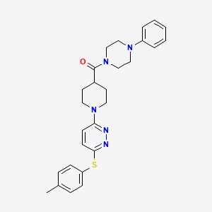 molecular formula C27H31N5OS B2484260 (4-Phenylpiperazin-1-yl)(1-(6-(p-tolylthio)pyridazin-3-yl)piperidin-4-yl)methanone CAS No. 1223920-61-3