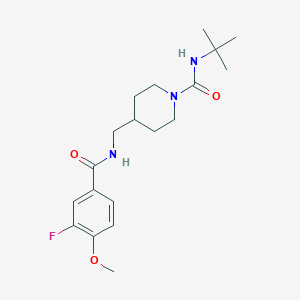 B2484263 N-(tert-butyl)-4-((3-fluoro-4-methoxybenzamido)methyl)piperidine-1-carboxamide CAS No. 1797613-54-7