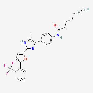 N-[4-[5-Methyl-2-[5-[2-(trifluoromethyl)phenyl]furan-2-yl]-1H-imidazol-4-yl]phenyl]hept-6-ynamide