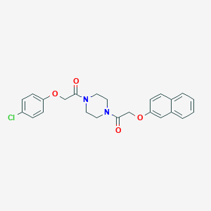 molecular formula C24H23ClN2O4 B248429 1-[(4-Chlorophenoxy)acetyl]-4-[(2-naphthyloxy)acetyl]piperazine 