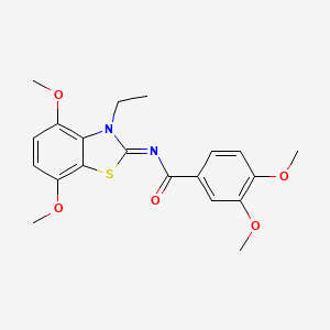 molecular formula C20H22N2O5S B2484298 N-(3-ethyl-4,7-dimethoxy-1,3-benzothiazol-2-ylidene)-3,4-dimethoxybenzamide CAS No. 868369-59-9