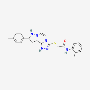 N-(2-methylphenyl)-2-{[11-(4-methylphenyl)-3,4,6,9,10-pentaazatricyclo[7.3.0.0^{2,6}]dodeca-1(12),2,4,7,10-pentaen-5-yl]sulfanyl}acetamide