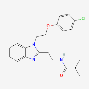 molecular formula C21H24ClN3O2 B2484306 N-(2-{1-[2-(4-chlorophenoxy)ethyl]-1H-benzimidazol-2-yl}ethyl)-2-methylpropanamide CAS No. 692747-13-0