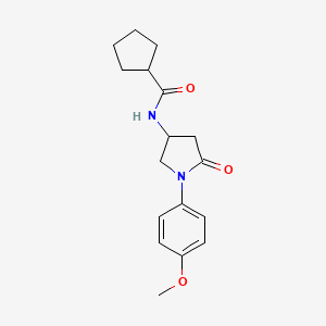 molecular formula C17H22N2O3 B2484313 N-(1-(4-methoxyphenyl)-5-oxopyrrolidin-3-yl)cyclopentanecarboxamide CAS No. 887462-50-2