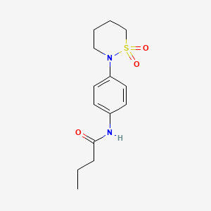 molecular formula C14H20N2O3S B2484319 N-(4-(1,1-dioxido-1,2-thiazinan-2-yl)phényl)butyramide CAS No. 899731-40-9