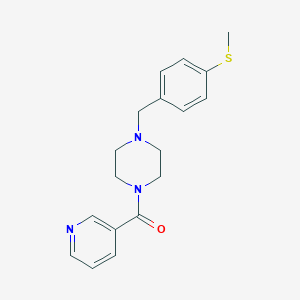 molecular formula C18H21N3OS B248433 {4-[4-(Methylsulfanyl)benzyl]piperazin-1-yl}(pyridin-3-yl)methanone 