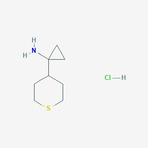 molecular formula C8H16ClNS B2484333 1-(Thian-4-yl)cyclopropan-1-amine hydrochloride CAS No. 2241141-54-6