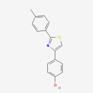 molecular formula C16H13NOS B2484345 4-(2-(p-Tolyl)thiazol-4-yl)phenol CAS No. 1500577-50-3